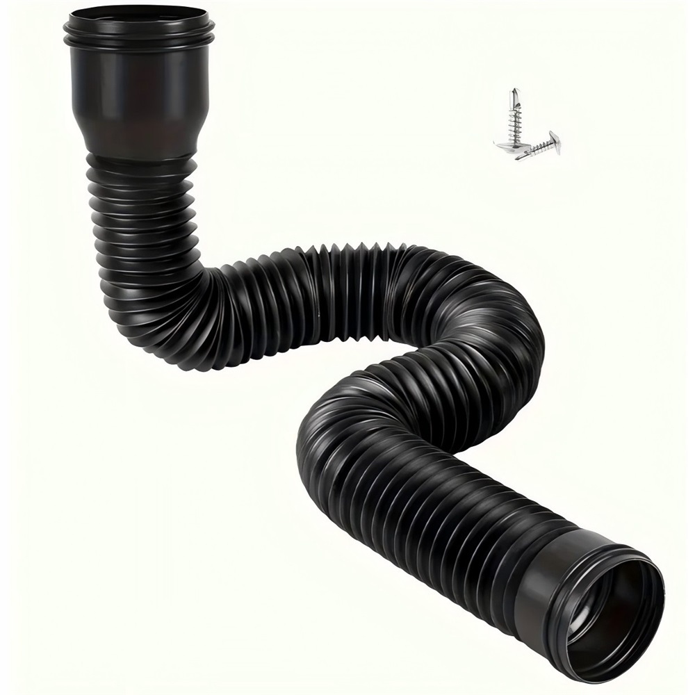 Dešťový žlab Prodloužení trubky Elastická černá