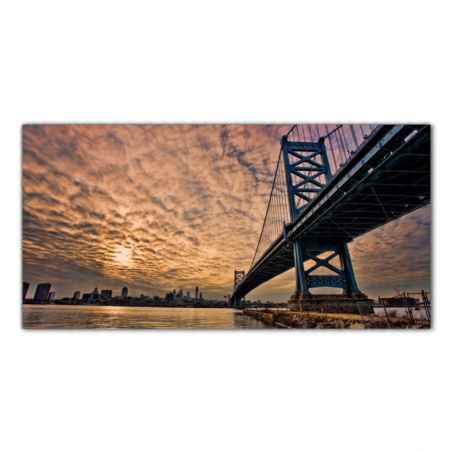 

Obraz Szklany Foto-obraz Most Zachód Słońca 140x70