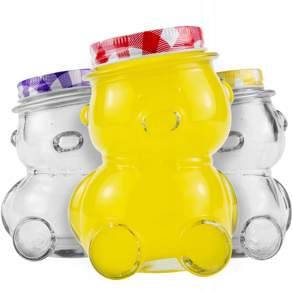 

12X Miś 300ML Szklany Słoik Słoiczek Zakrętka Miód