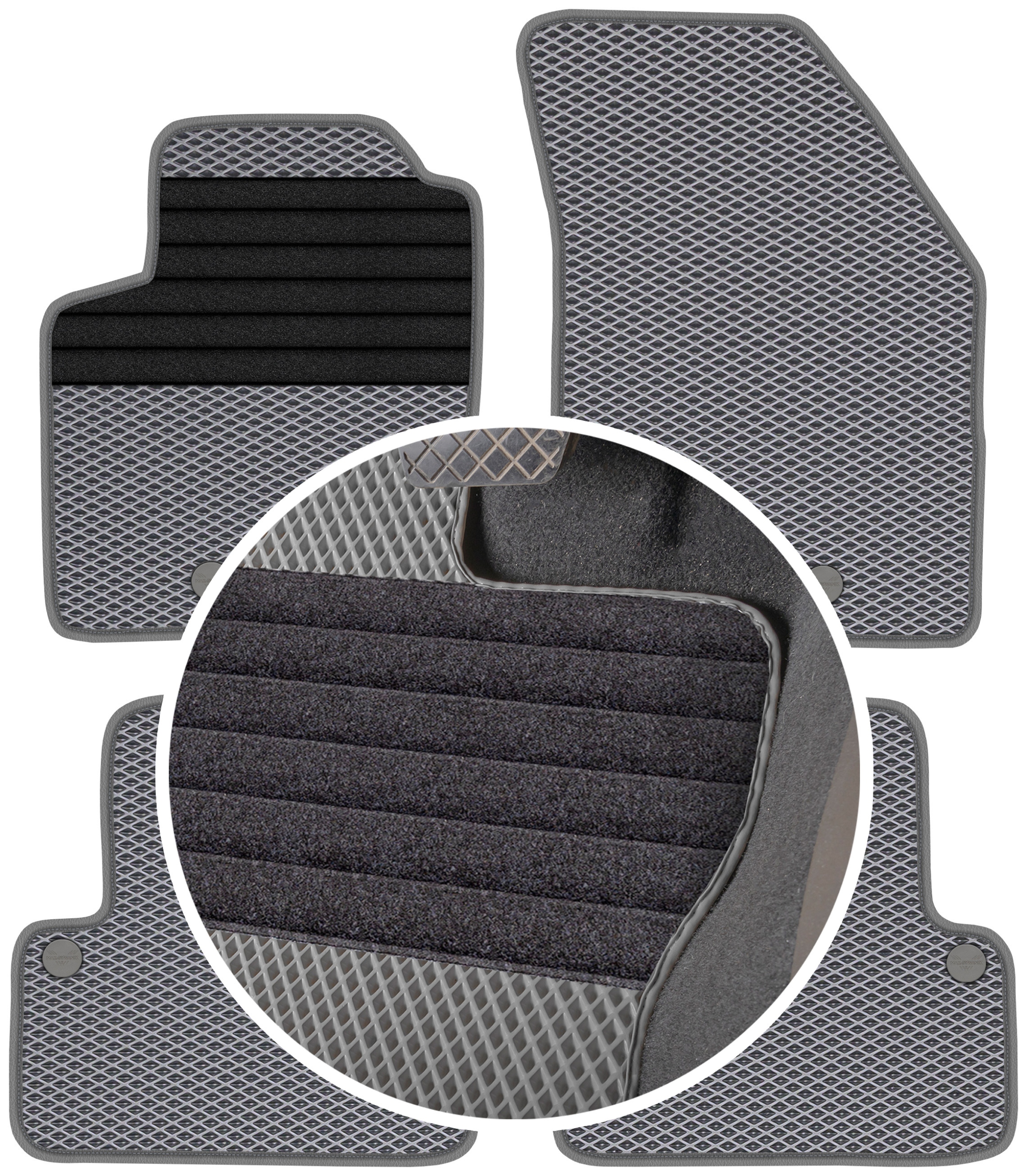 Volvo XC90 I 7os 2003-2014 Gumové koberce Eva Eternity Romby