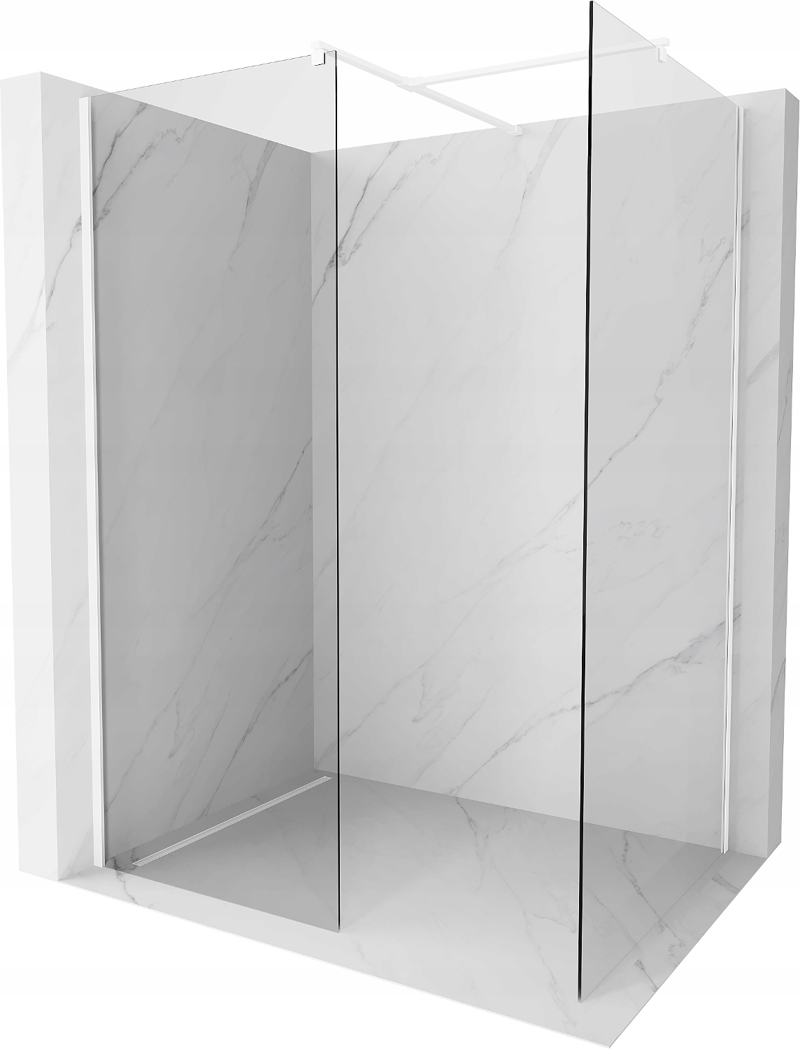 Mexen Kioto Ścianka Prysznicowa Walk-in 180X80 CM Transparent Biała