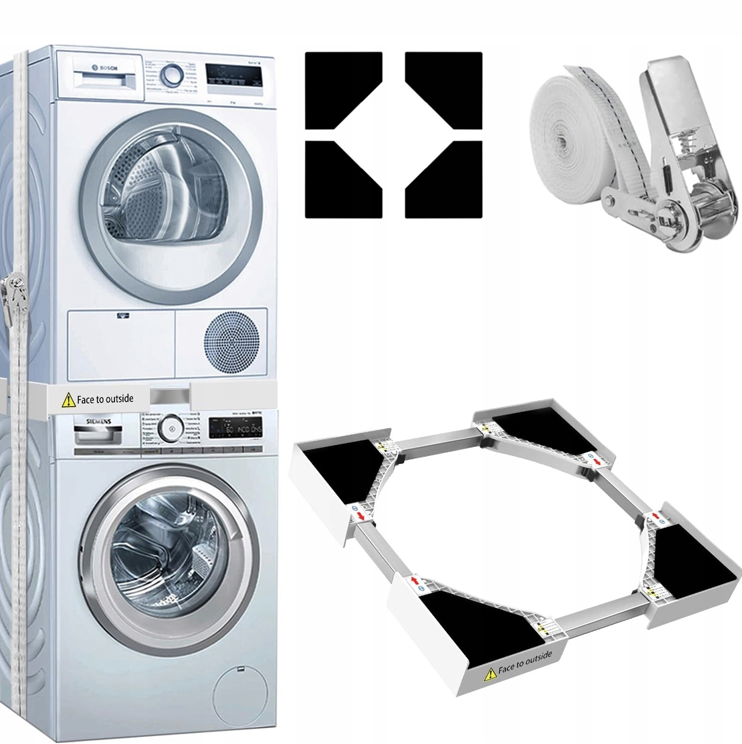 Regulowany Uniwersalny Łącznik Pralki Z Suszarką 46-72 cm