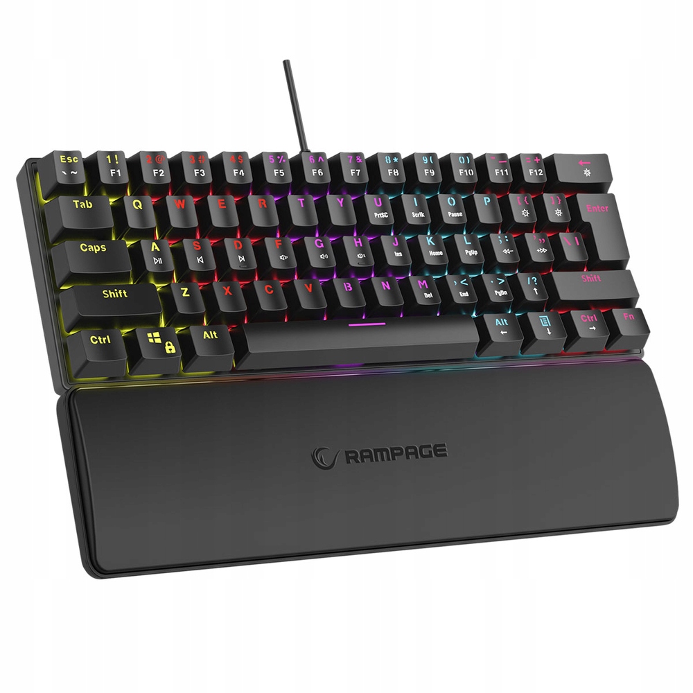 Rampage Mechanická klávesnice Plower K60 Blue Switch černá