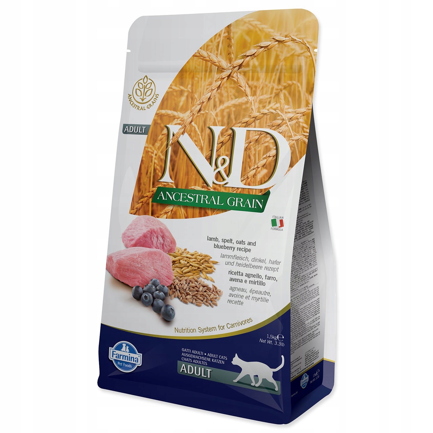 Levně Krmivo N&d Cat Ancestral Grain Chicken, Spelt, Oats & Blueberry 1,5kg
