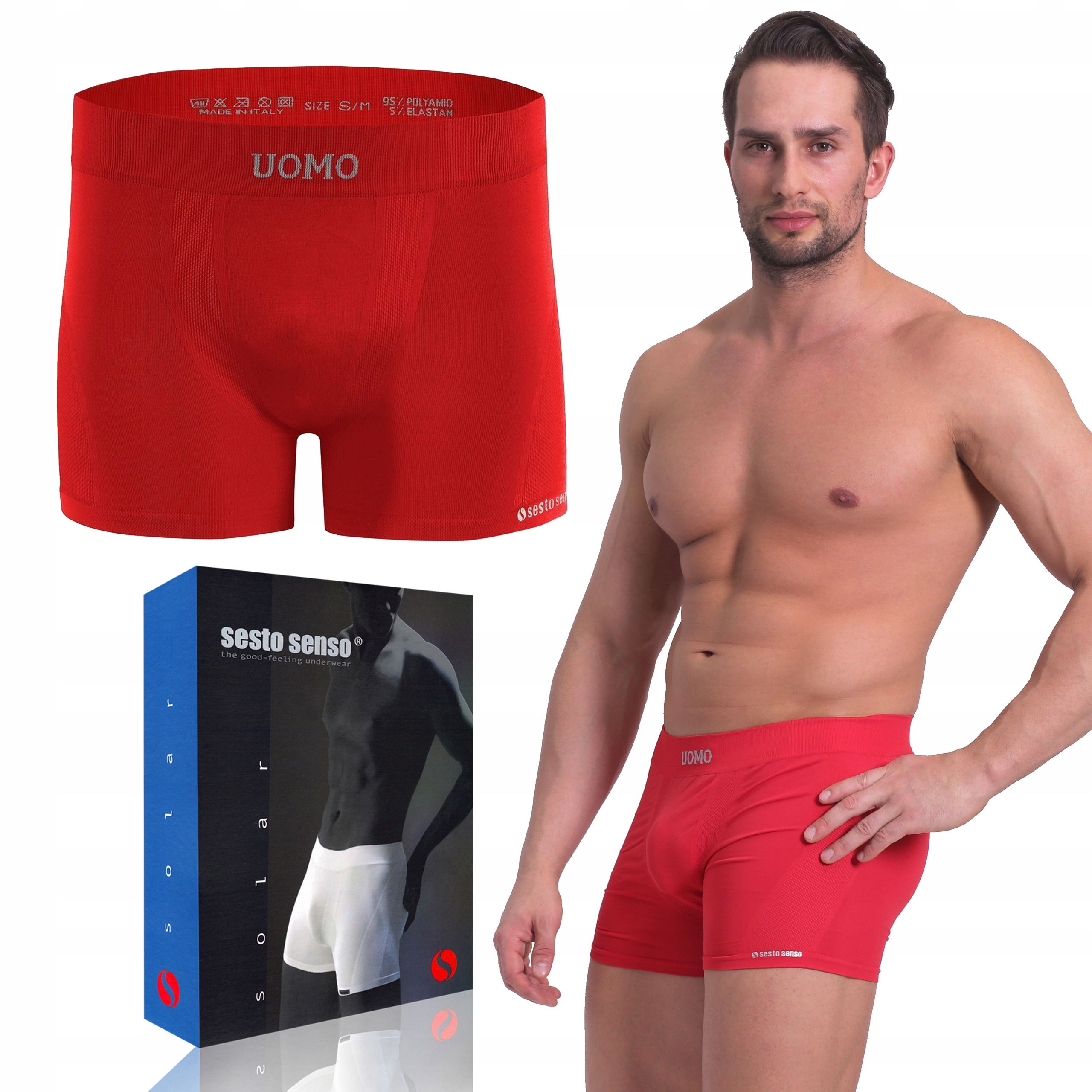 

Bezszwowe Bokserki Sesto Senso Solar Czerwone L/XL