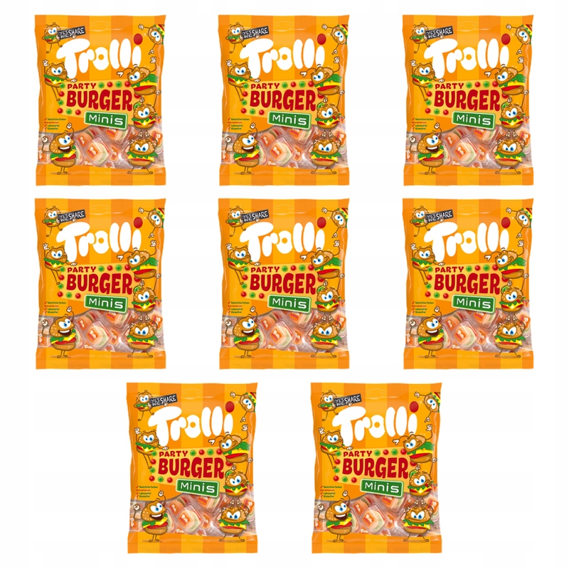 Trolli Party Burger Minis Želé Bonbony s ovocnou příchutí 170 g X8