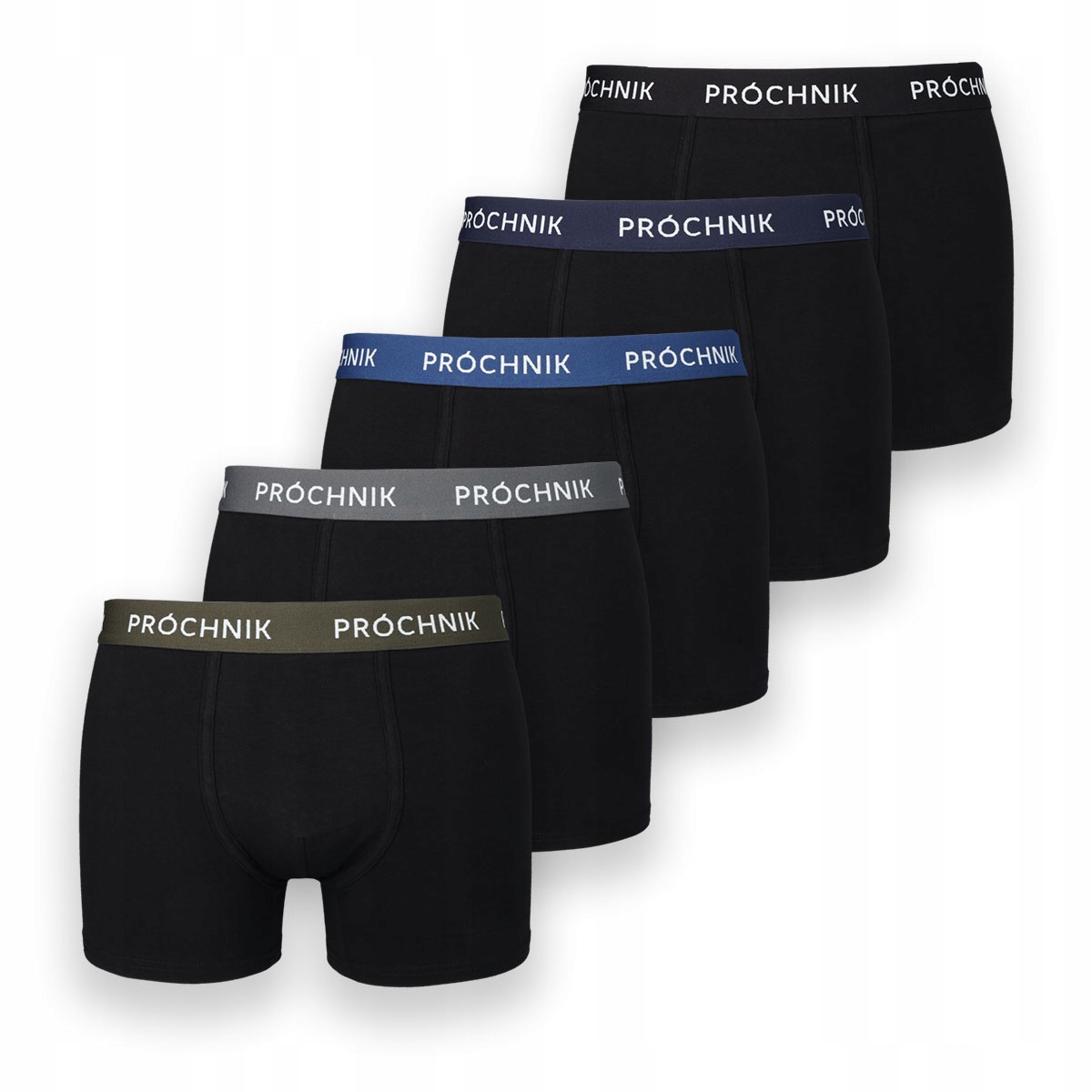 Bokserki Męskie Bawełniane Majtki Czarne 5-Pak Próchnik PM10 3XL