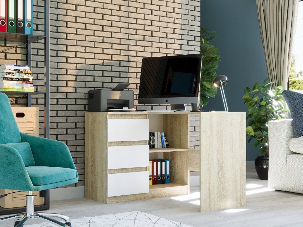 MEBLE BIURKO NAROŻNE KOMPUTER Lewe Sonom MIX N-4L