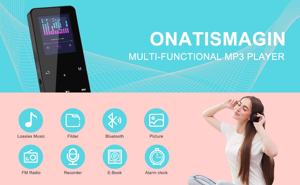 WYSOKA JAKOŚĆ ODTWARZACZ MP4 MP3 16GB BLUETOOTH 5.0 HIFI RADIO czarny Zasilanie akumulatorowe