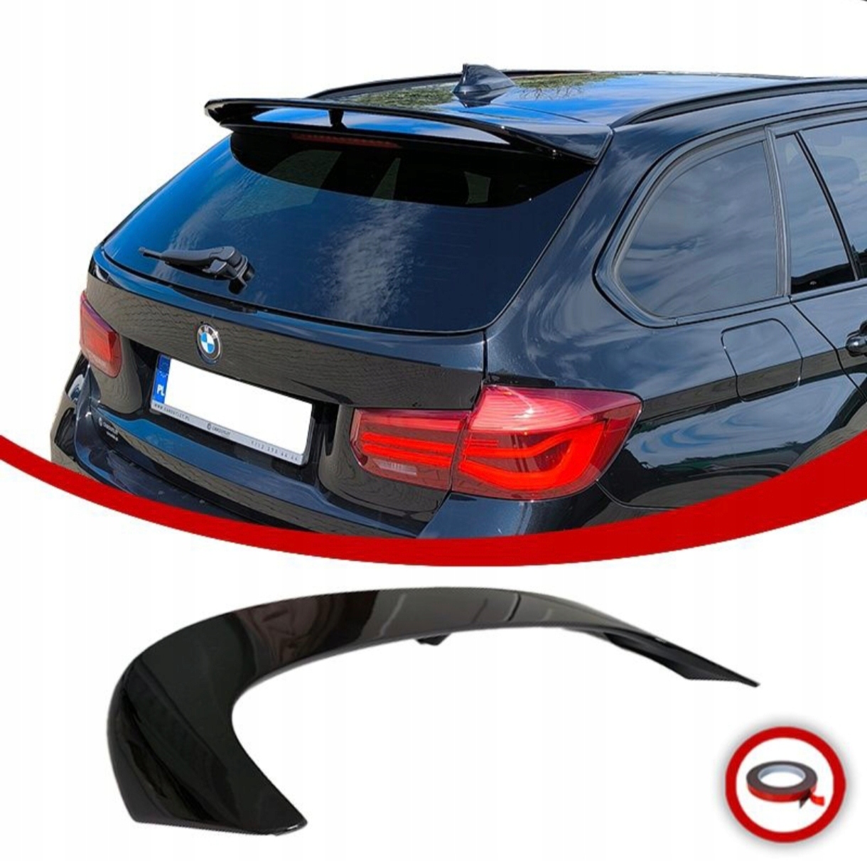 Bmw F31 Letka Spoiler Doplněk M-performance Černý Lesk