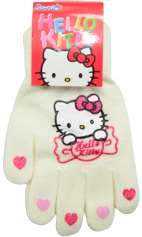 

Rękawiczki dziecięce Hello Kitty Ecru Serduszka