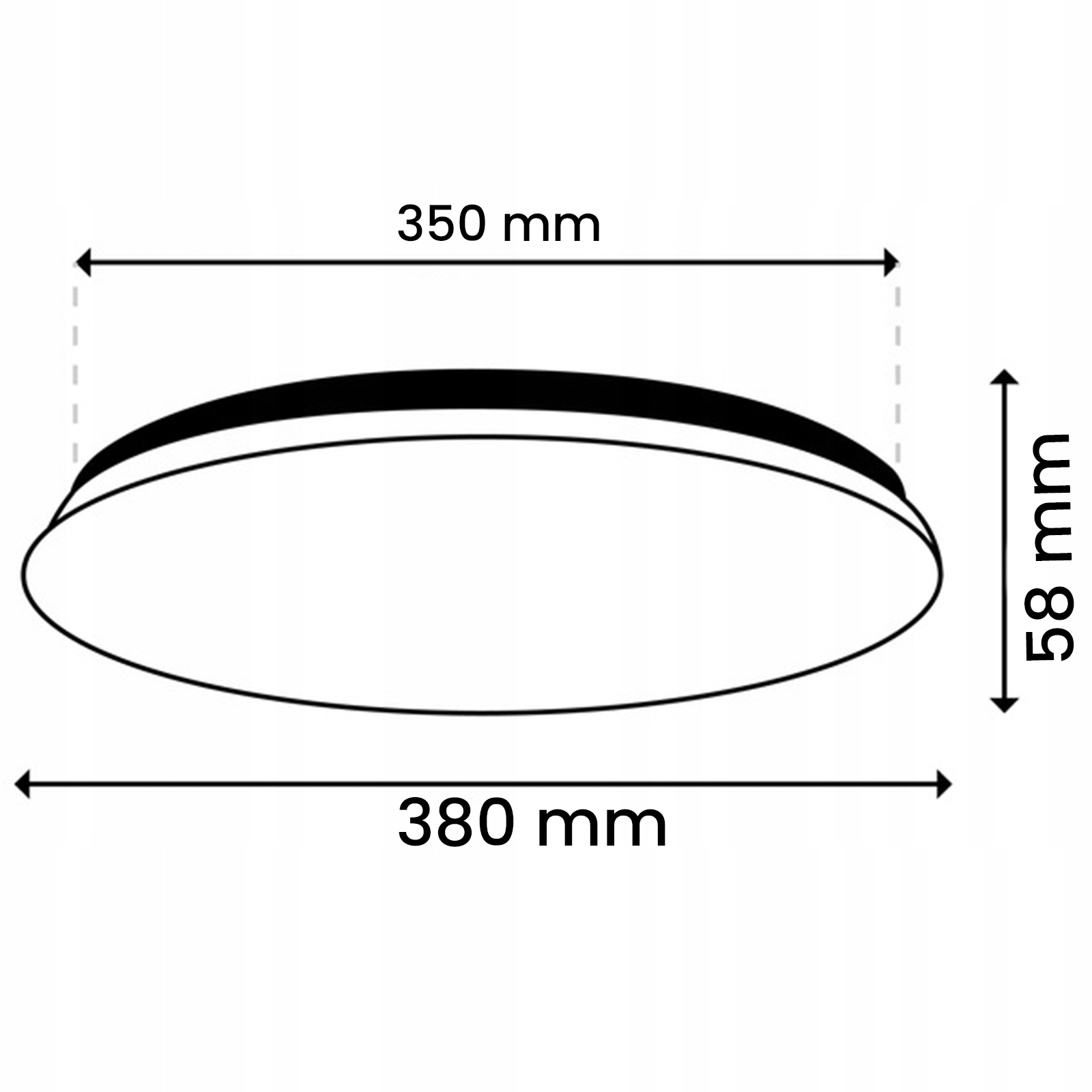 LED stropna plošča Nadometna okrogla bela stropna svetilka 24W 38 cm Poraba energije kWh/1000h 24 kWh