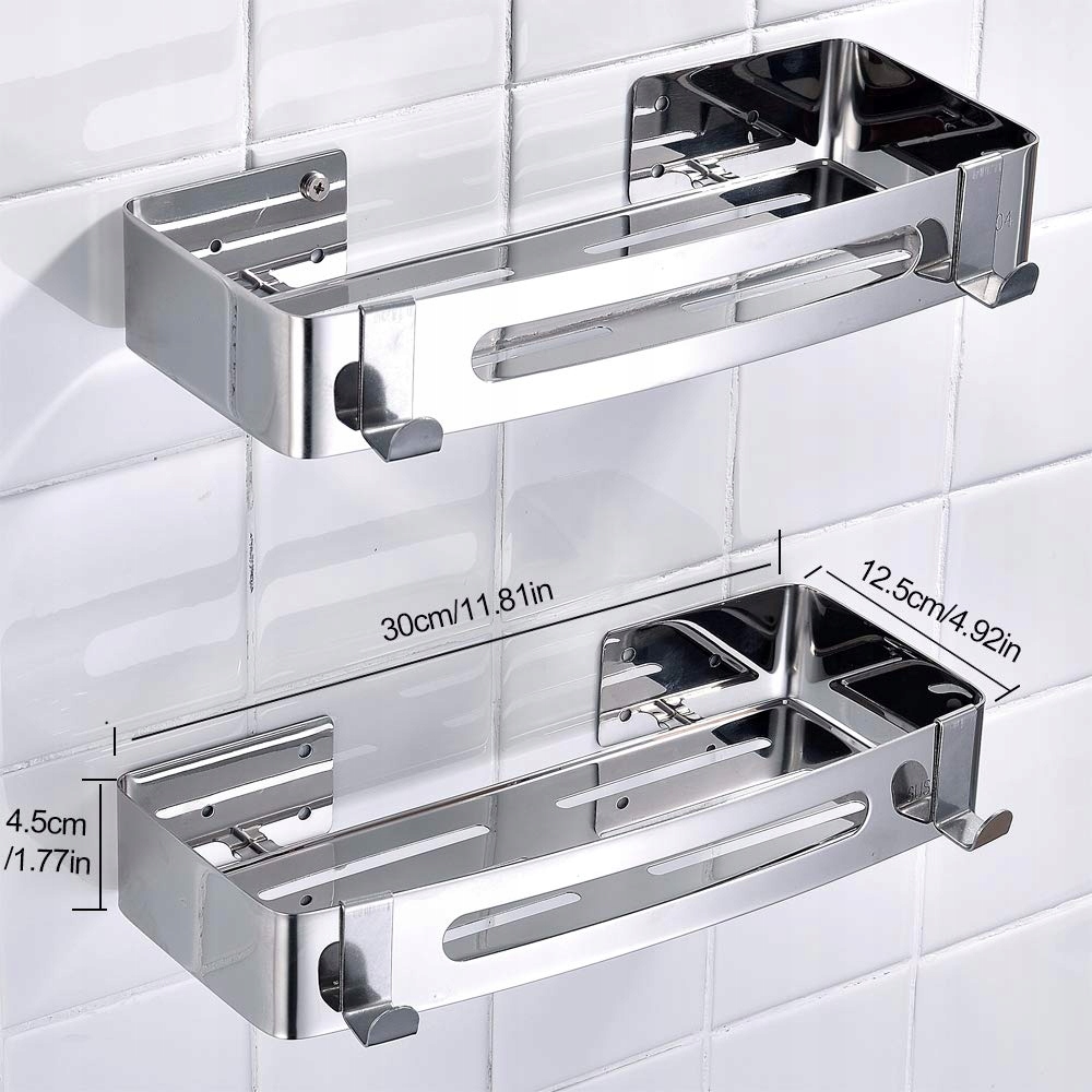 Rohová Koupelnová Polička Pod Sprchu Závěsná Loftová