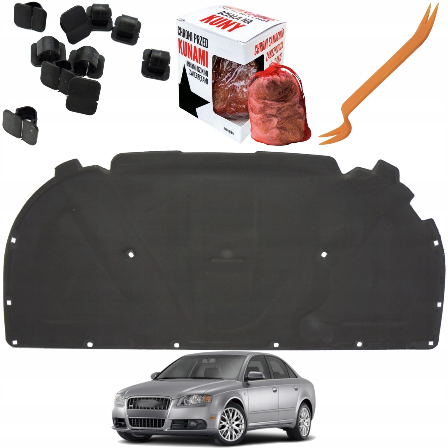 Motorháztető hangszigetelés AUDI A4 B7 04-07 + LEHÚZÓ RIASZTÓ za 11875 ...