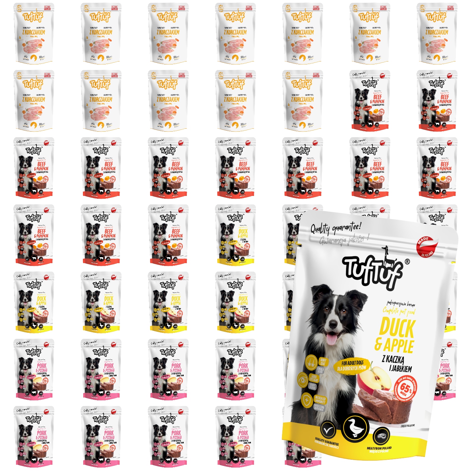 Levně TufTuf sáčky Vlhké Krmivo MIX Chutí sada 48x300g