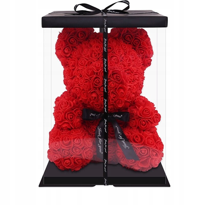 

Miś z róż 25 cm Rose Bear Czerwony box
