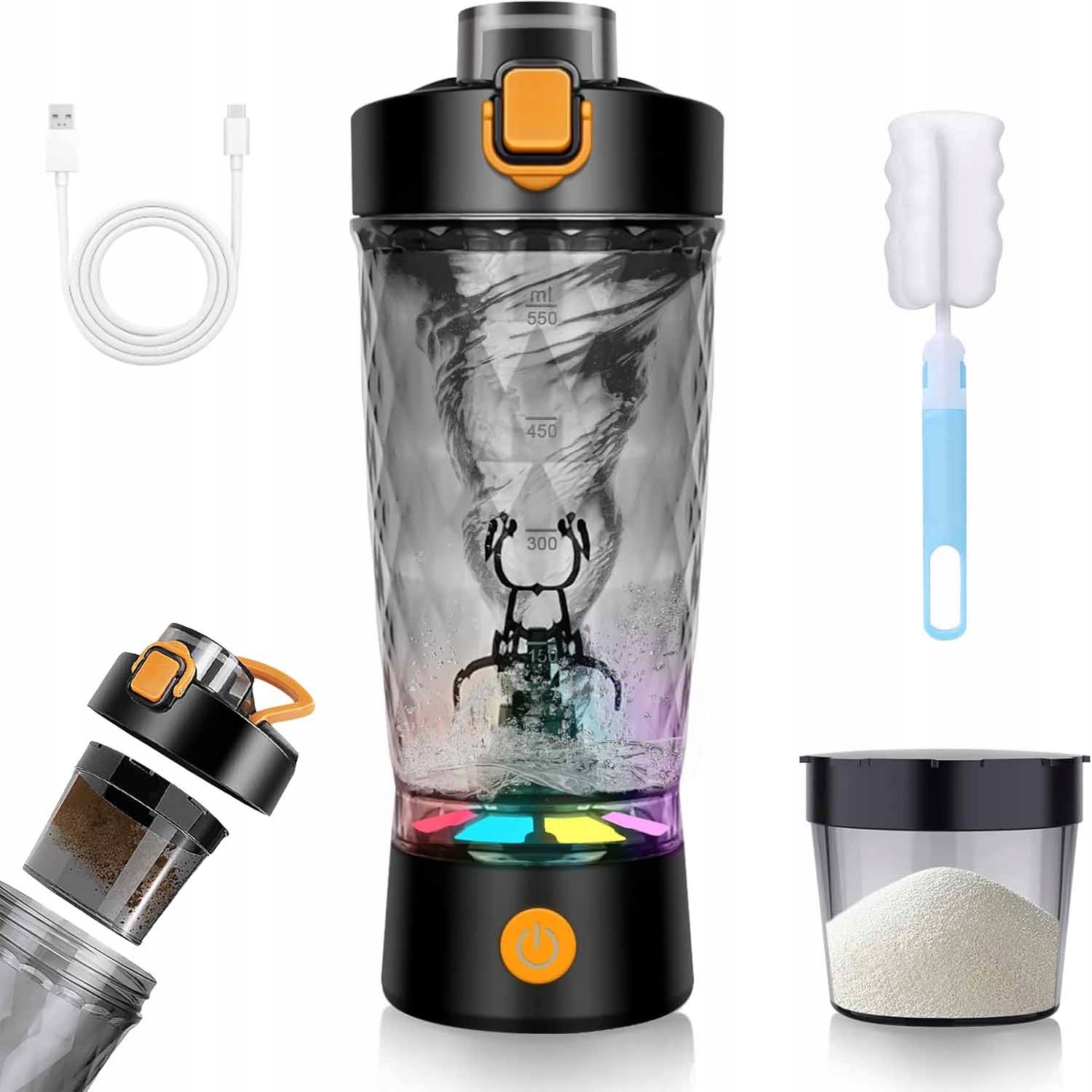 Mixér Na Bílky Elektrický Mixér Na Shake S Odměrkou, Rukojeť 550 ML