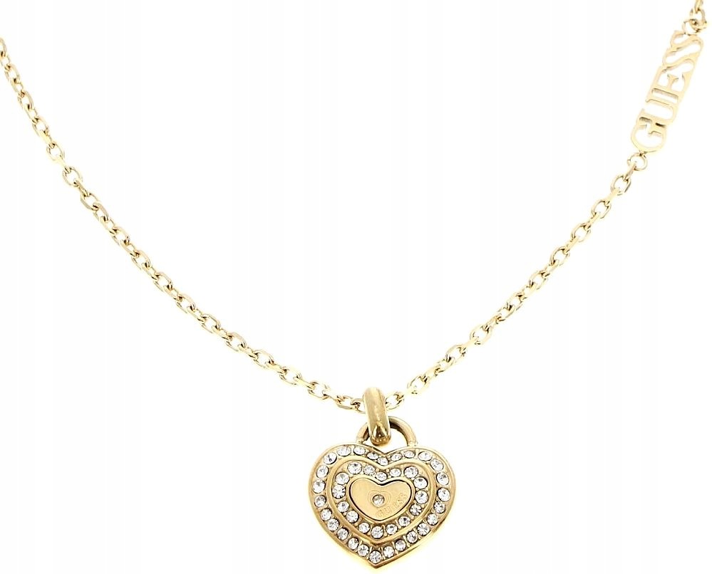 Elegantní Dámský Řetízek Guess Amami Motiv Srdce S Krystaly Set
