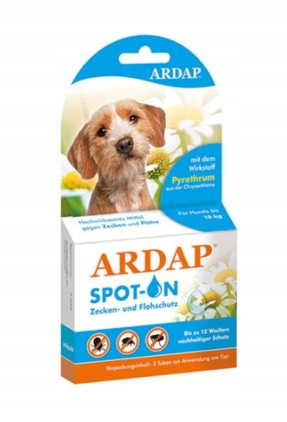 Levně Ardap Spot-on Kapky Proti Klíšťatům A Blechám Pro Psy Do 10 Kg