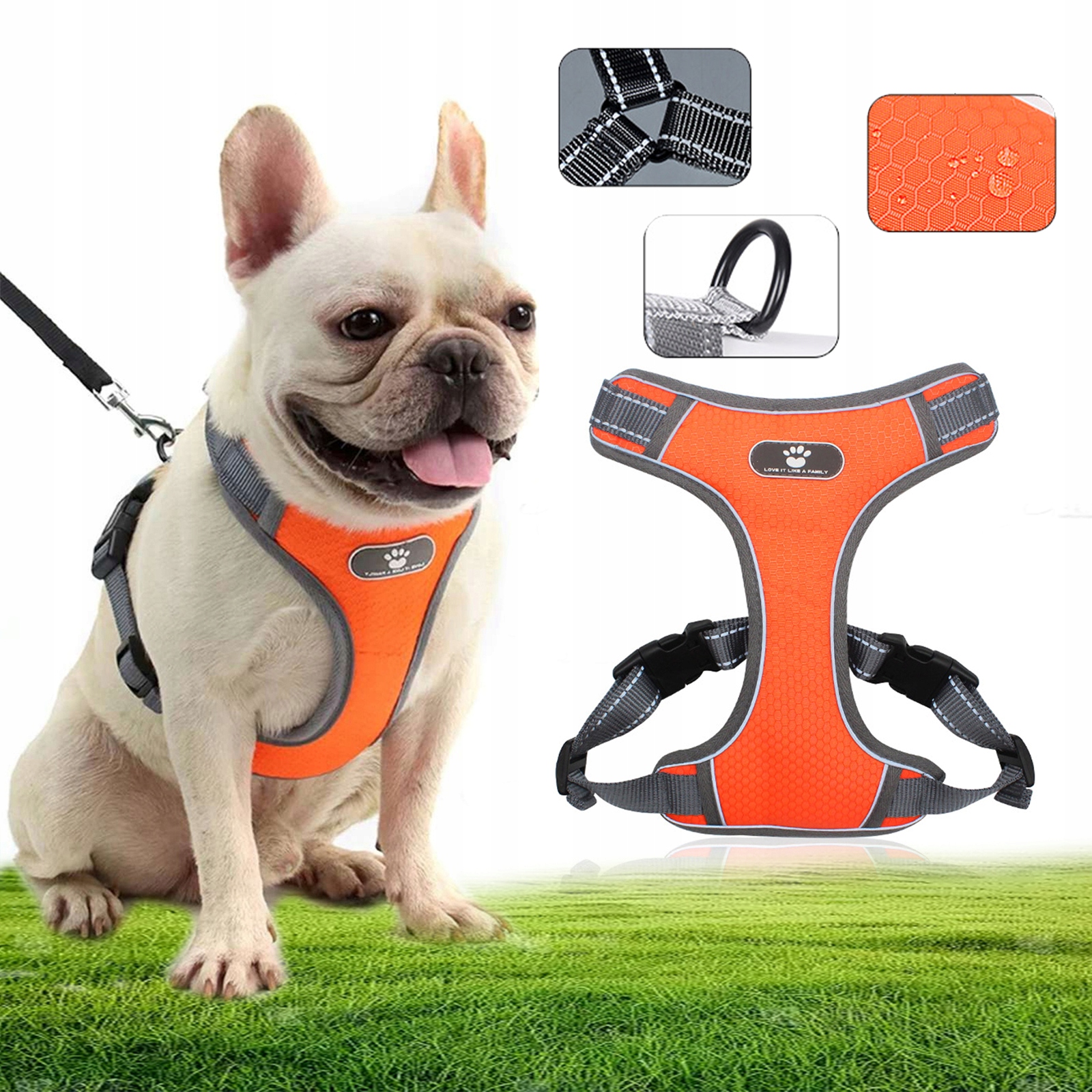 Postroje Pro Psa M Oranžová Barva, Prodyšné, Reflexní