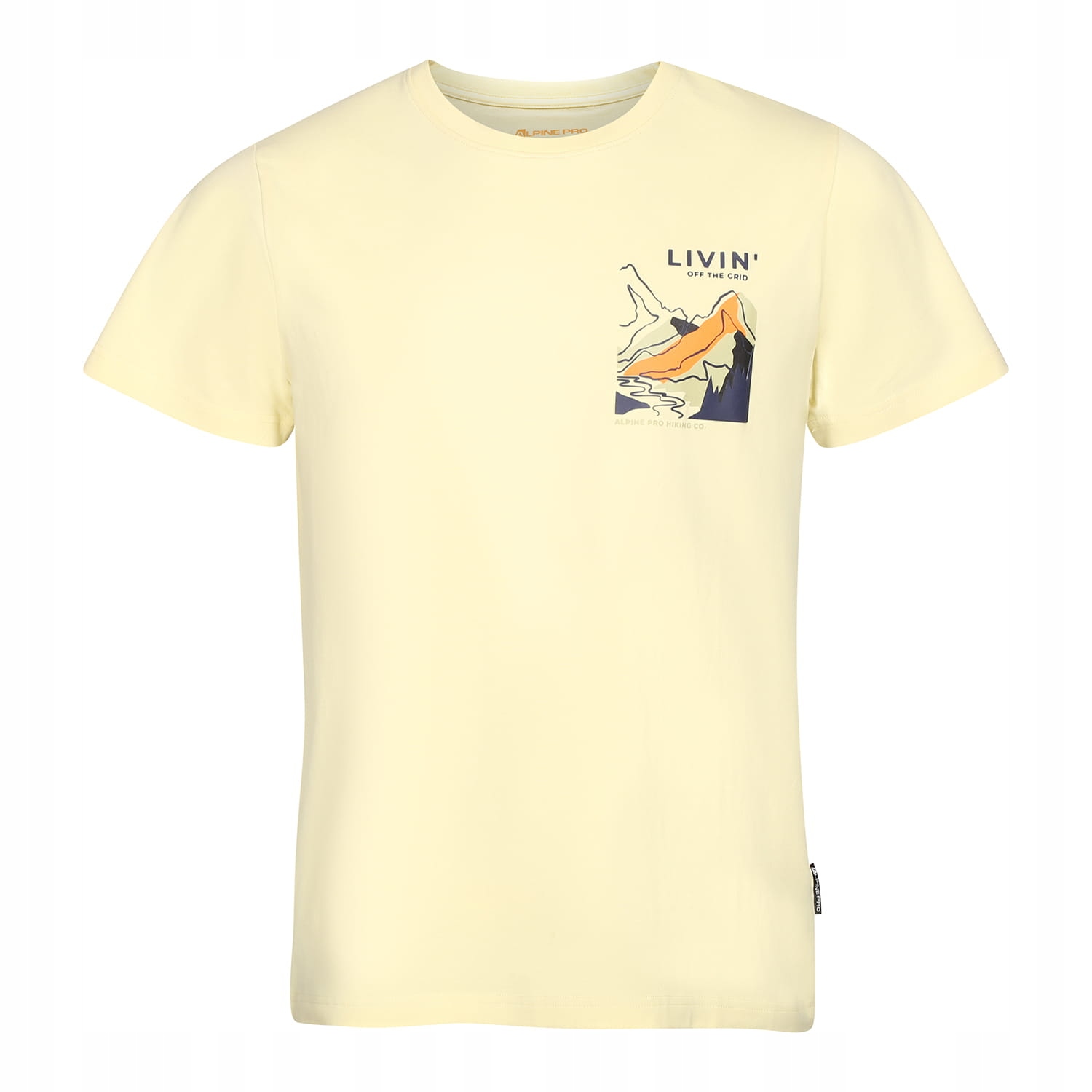 ALPINE PRO Koszulka męska turystyczna bawełniana Nord żółty r.XL