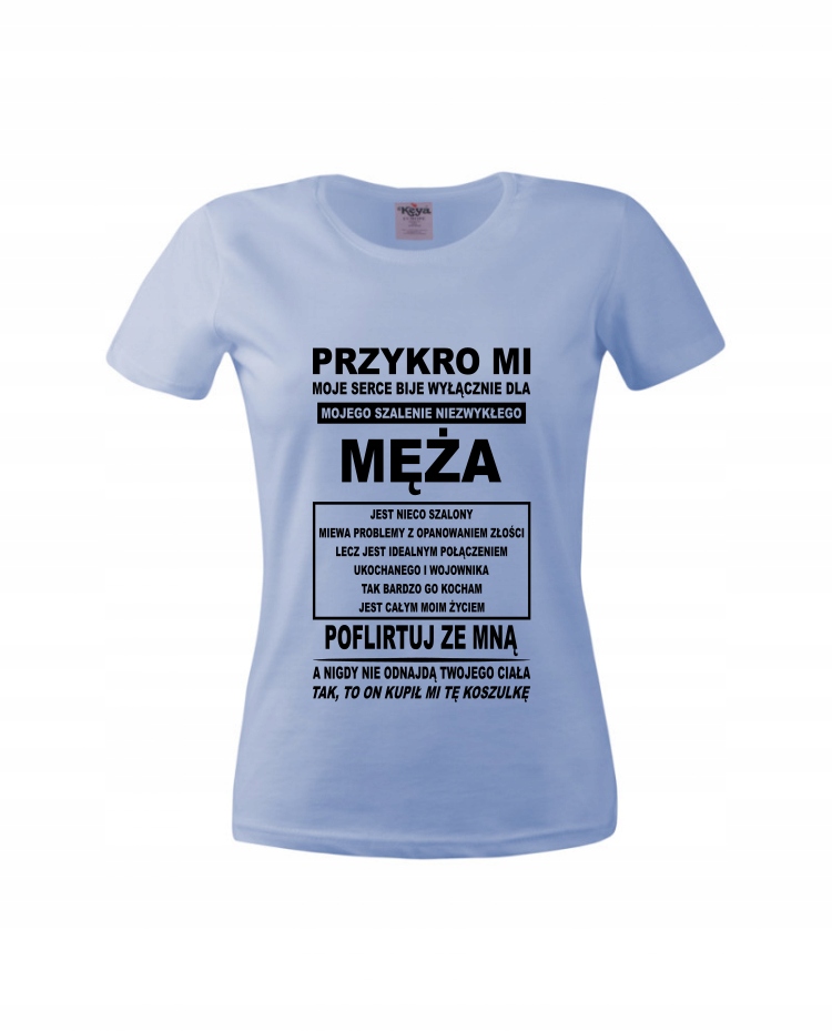 

Koszulka z własnym napisem logo nadrukiem dla żony
