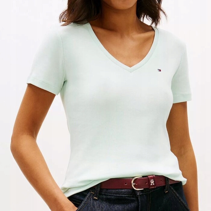 Tričko Tommy Hilfiger klasické bavlněné mátové S (nové)