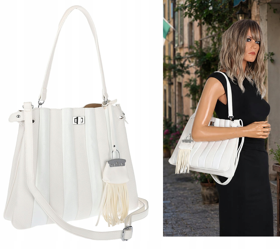 Dámská kabelka Přes Rameno Kufřík Shopper Taška přes rameno MC682 Bílá