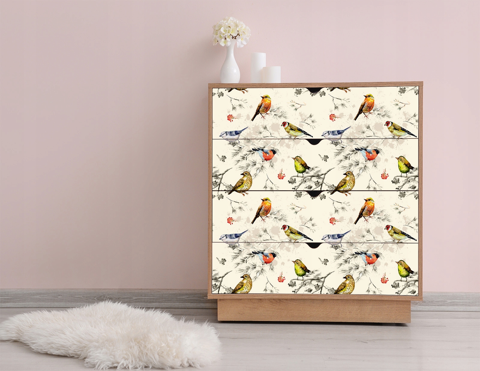 Декор шпон для мебели птицы птицы 120x60 см ширина наклейки 120 см