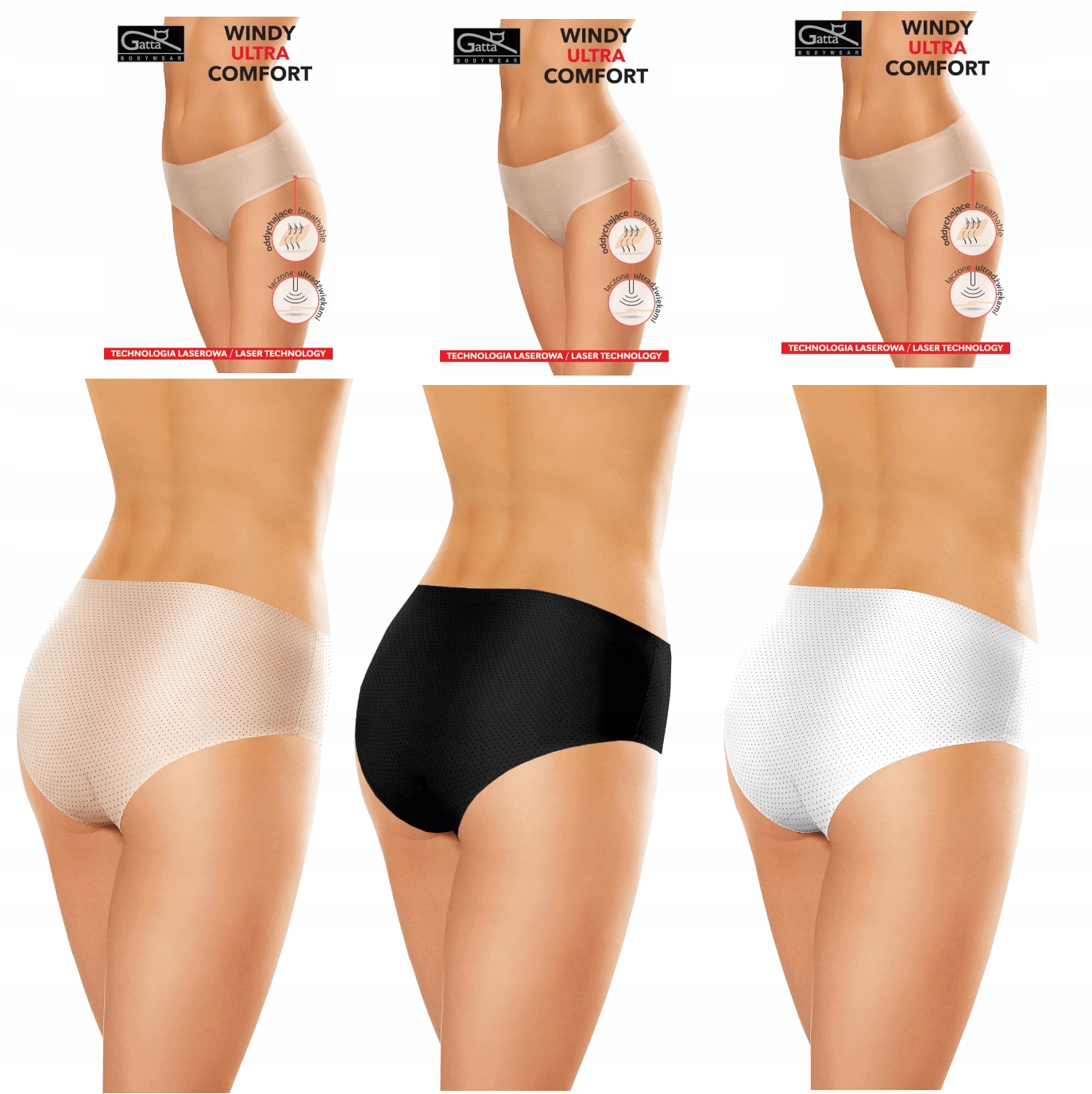 

Trzypak Figi Gatta Windy Comfort | 3-PACK | Xs