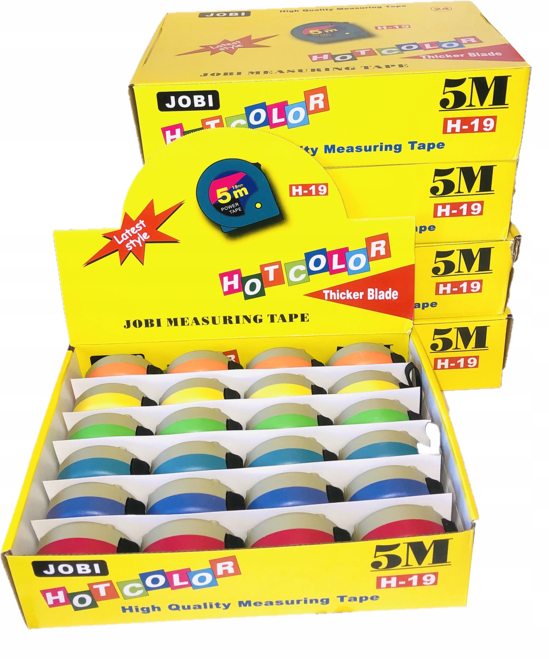 Jobi Miara zwijana metrówka szeroka 5m 120 SZTUKI