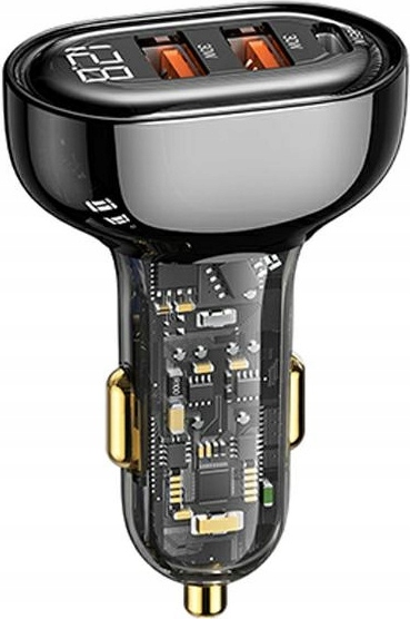 Nabíječka do auta Usams Usb-c 2xUSB-A 125W Fast Charge černá