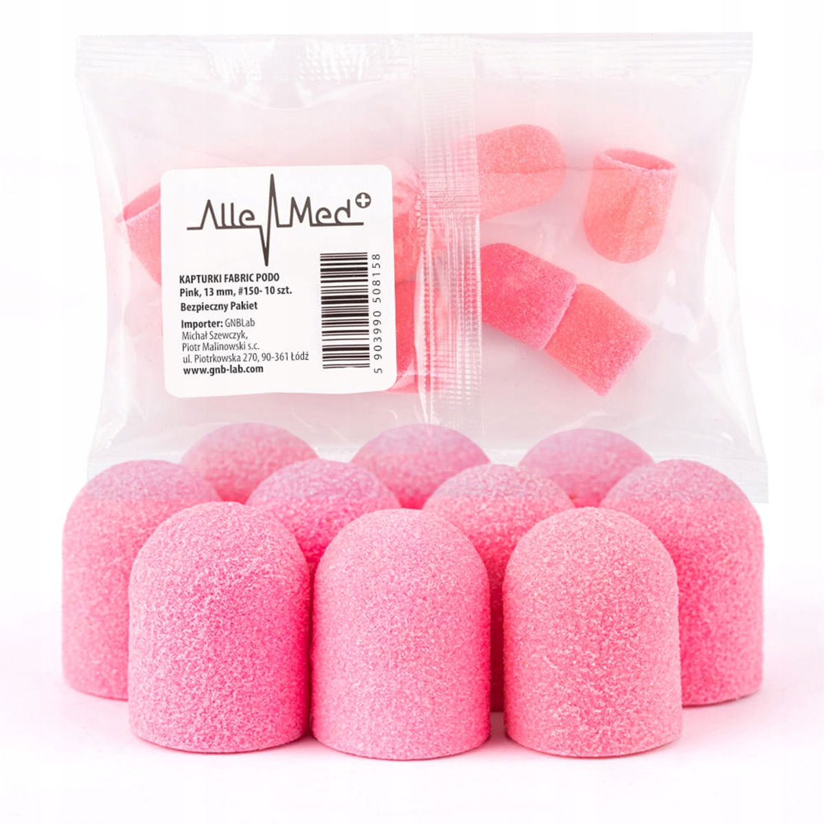 

10x Kapturek ścierny frez do pedicure 13mm 150 Róż