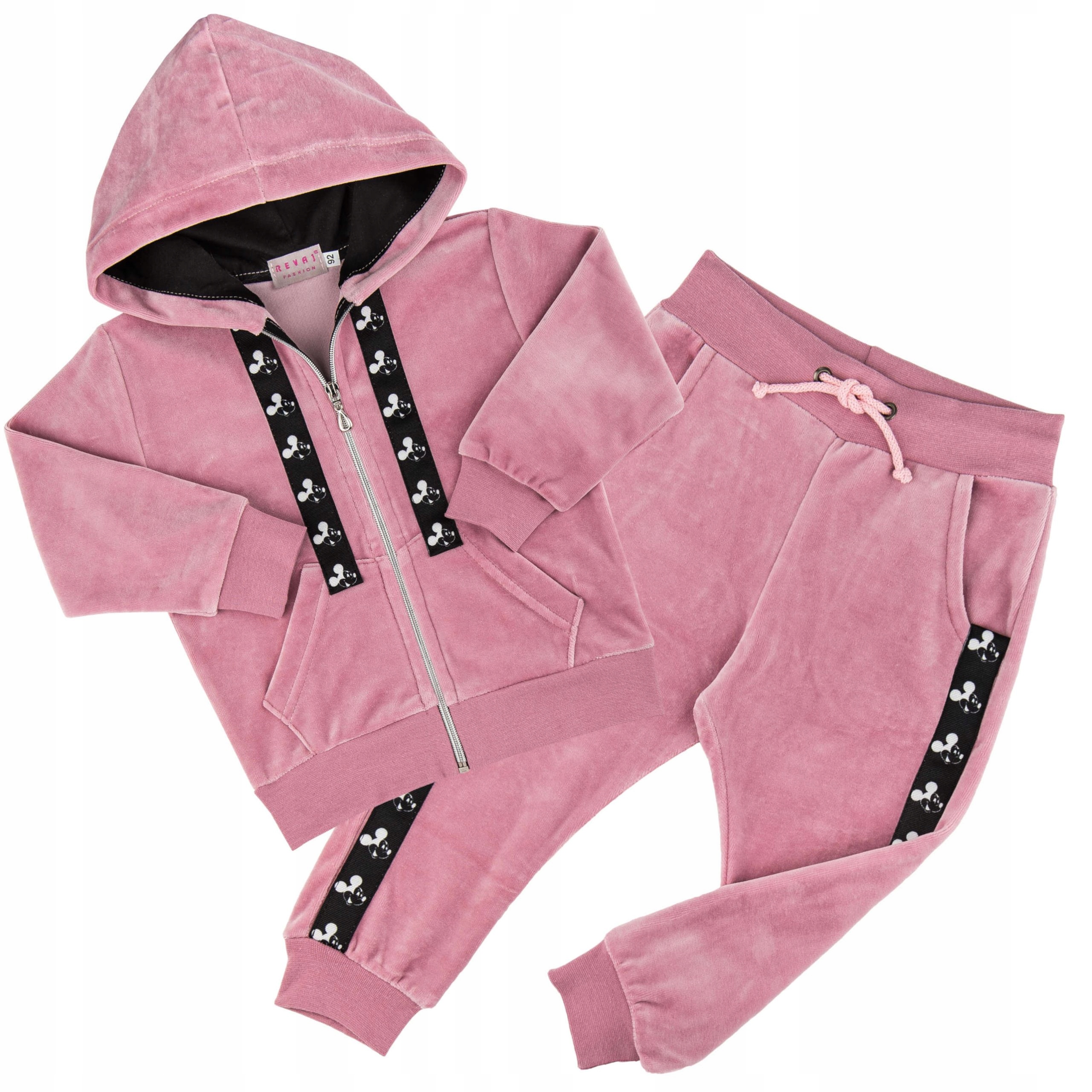 

Dres Welurowy Minnie 86 pudrowy róż Bluza Spodnie