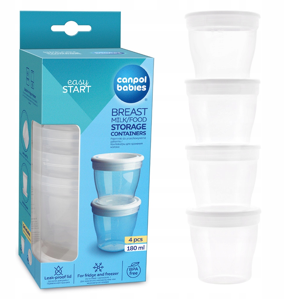 CANPOL POJEMNIKI DO PRZECHOWYWANIA POKARMU 4SZT