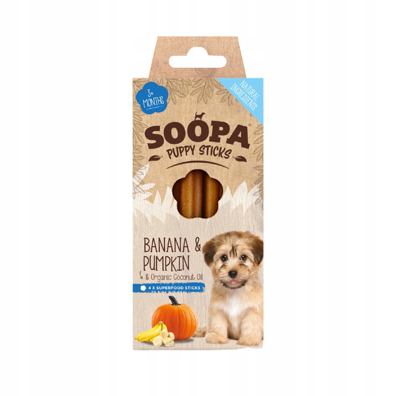 Levně Soopa Pet Dental Sticks Puppy banánová dýně 4 ks