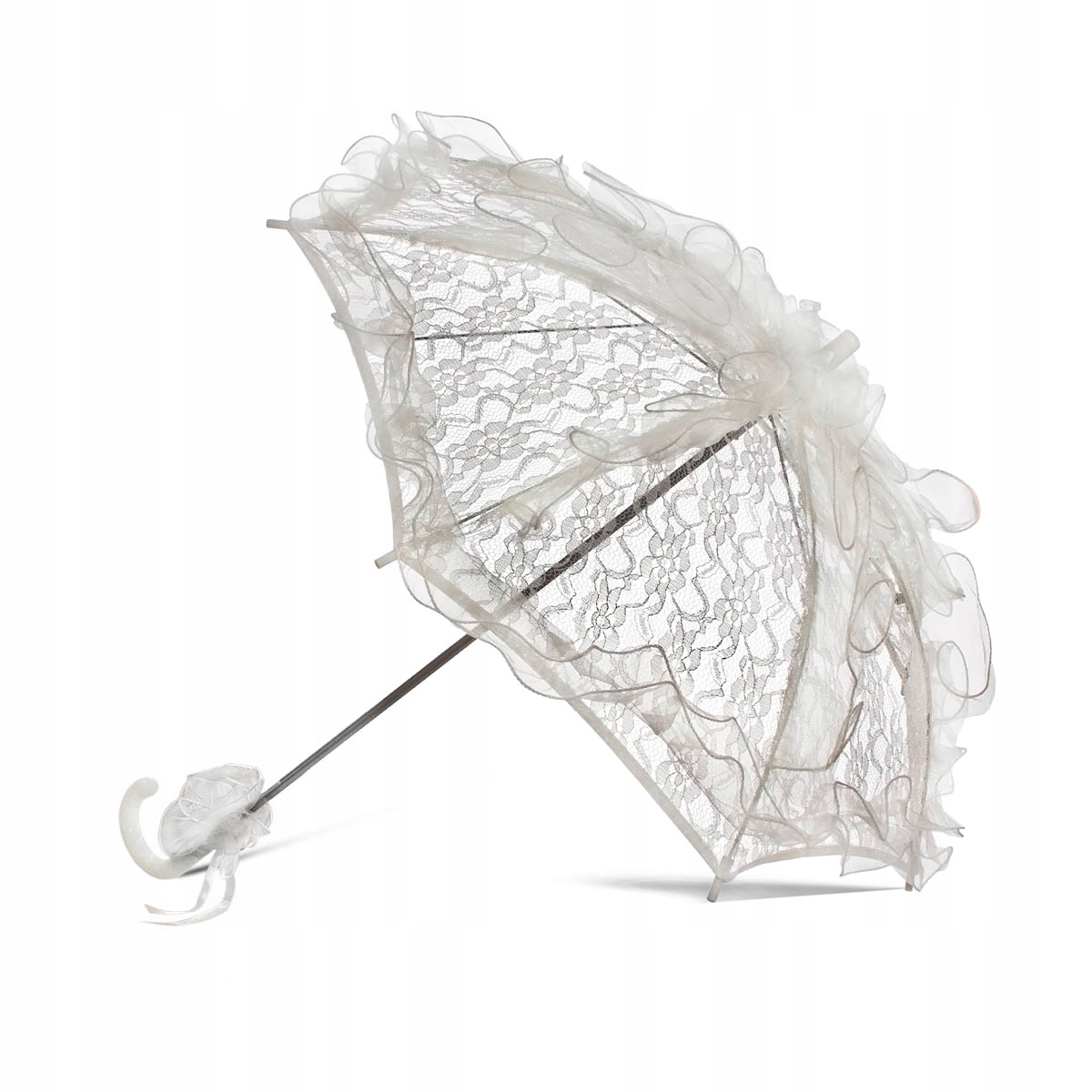 Krajkový deštník bílý Long – elegantní doplněk na přijímání tanec svatba