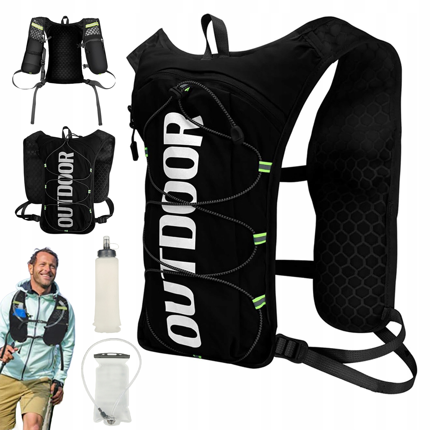 KAMIZELKA DO BIEGANIA 1,5L BUKŁAK 500ML KOMFORT ULTRA PRO