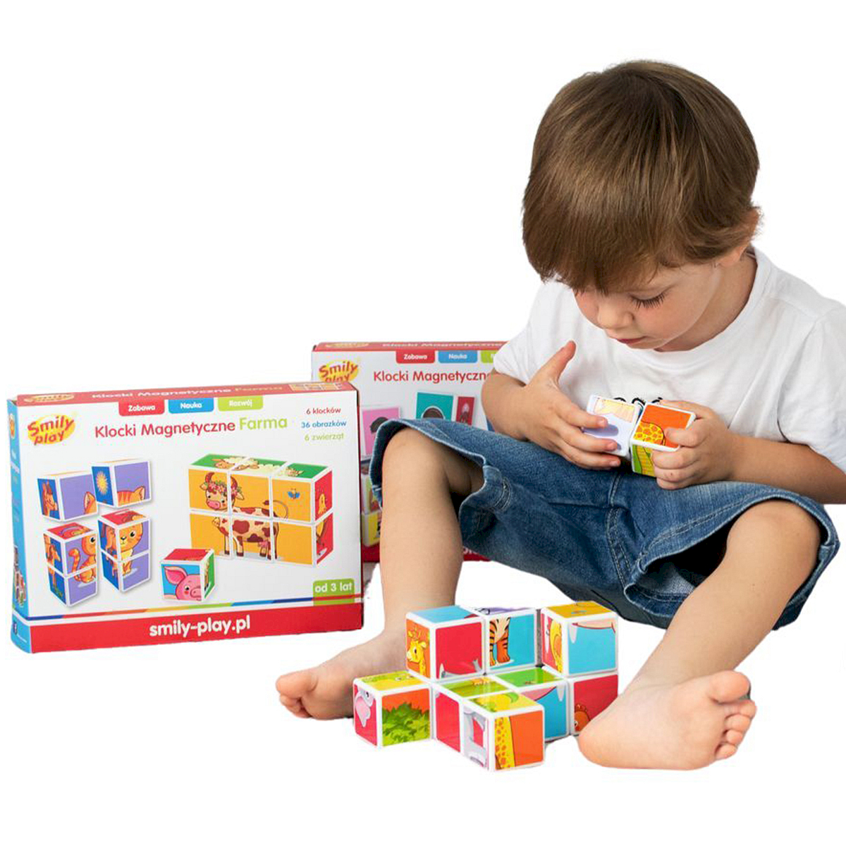 

Smily Play Klocki magnetyczne farma zwierzęta 6w1