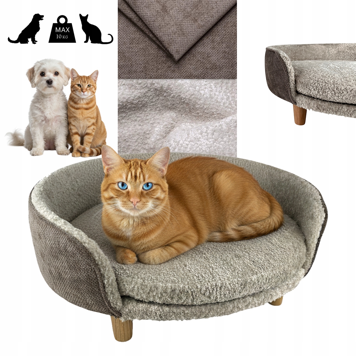 Pelíšek pro psa a kočku, pohovka kotec pro zvířata, dárek, pohodlné, velikost XL 60x55