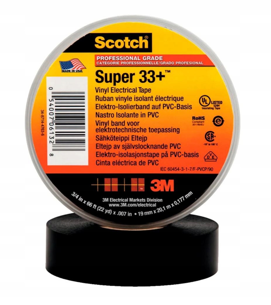 

Taśma Scotch elektroizolacyjna Pcw SUPER33+, 19 mm