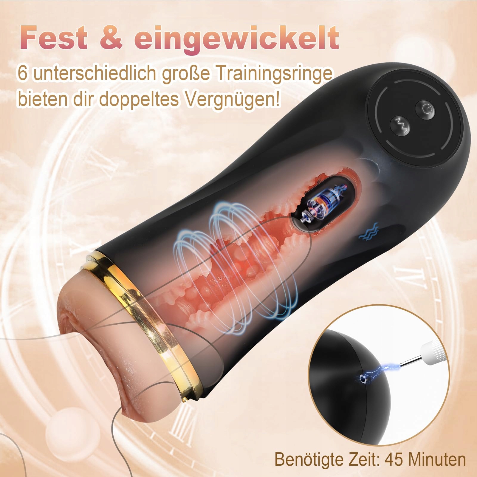 POCKET PUSSY Masturbator Elektryczny Dla Mężczyzn 10 Trybów Wibracji — miniatura 5