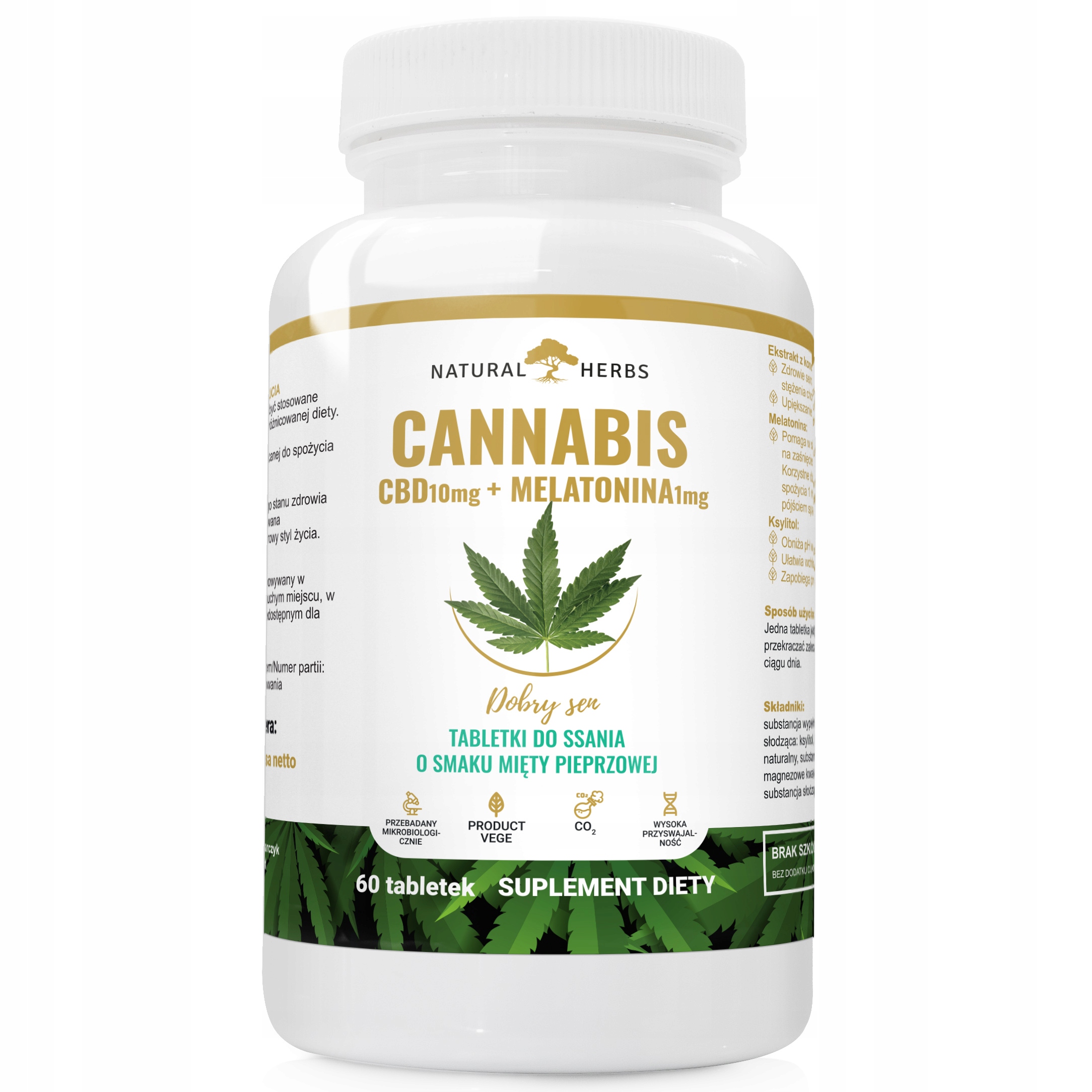 

Cbd 10mg Melatonina 1mg Full Spect Na Sen 60 tab