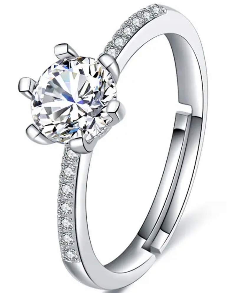 Stříbrný Prstýnek se zirkonem Briliant Zirkony Koruna Ocel