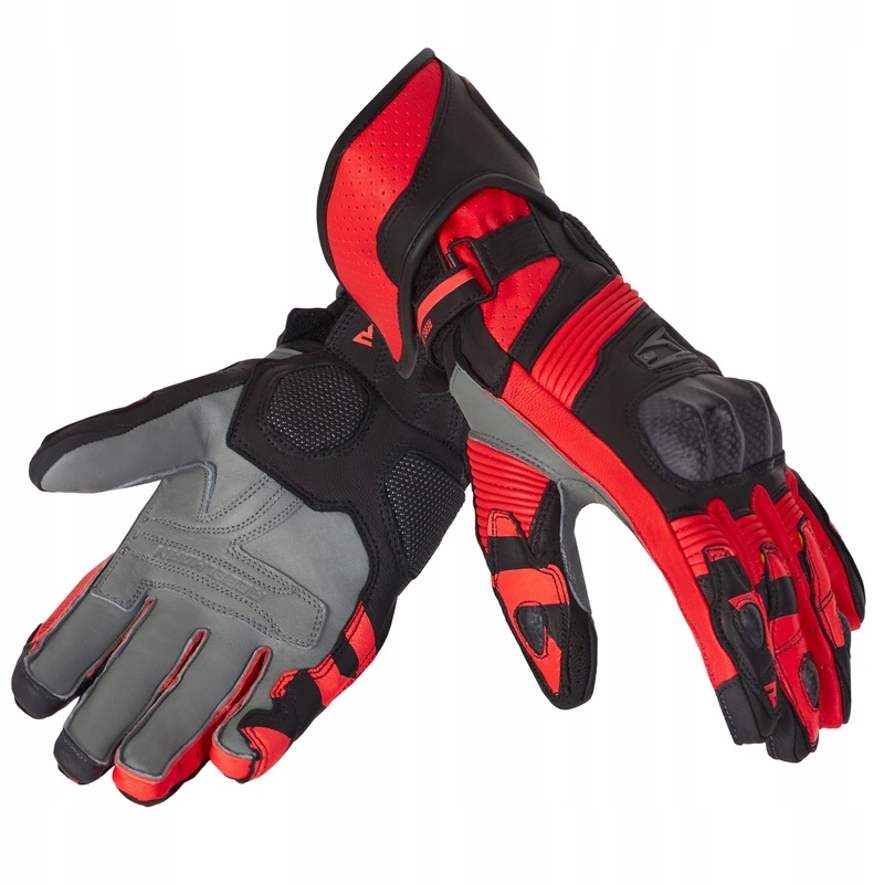 Kožené rukavice Rebelhorn Fighter Black/FluoRed Na Darček