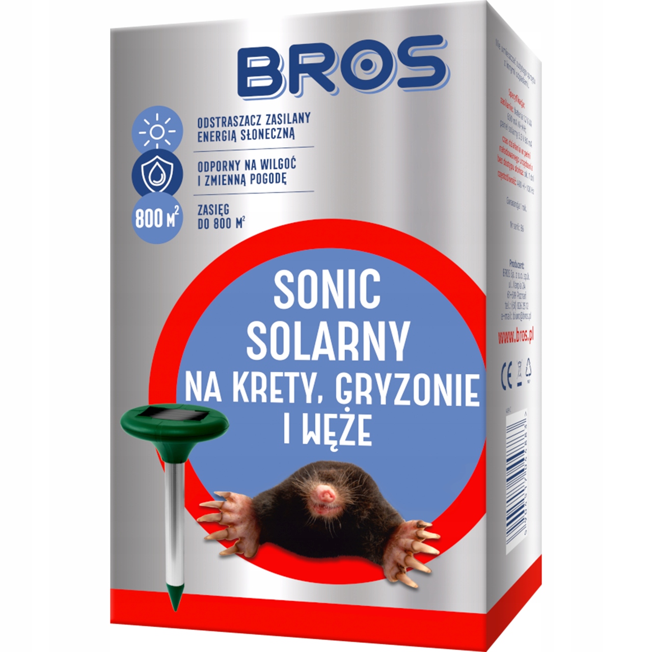 

Bros Sonic Solarny odstraszacz na Krety do 800 m2