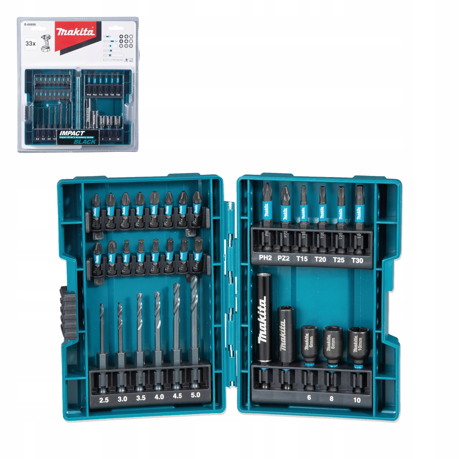 Makita B-66896 Sada šroubovacích nástavců Impact Black 33ks