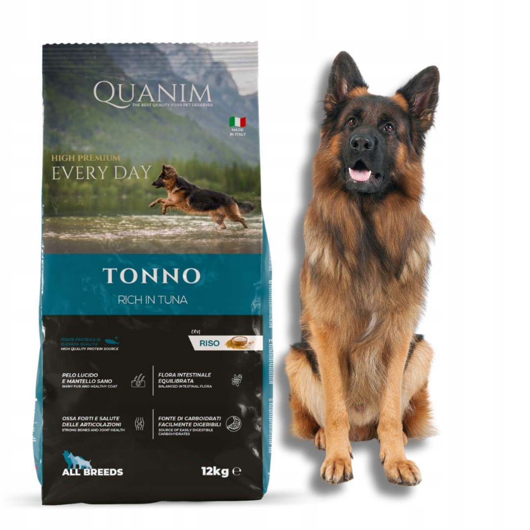 Levně Krmivo Suché Pro Psa Quanim Tuňák Ryba Ovčák 12 Kg