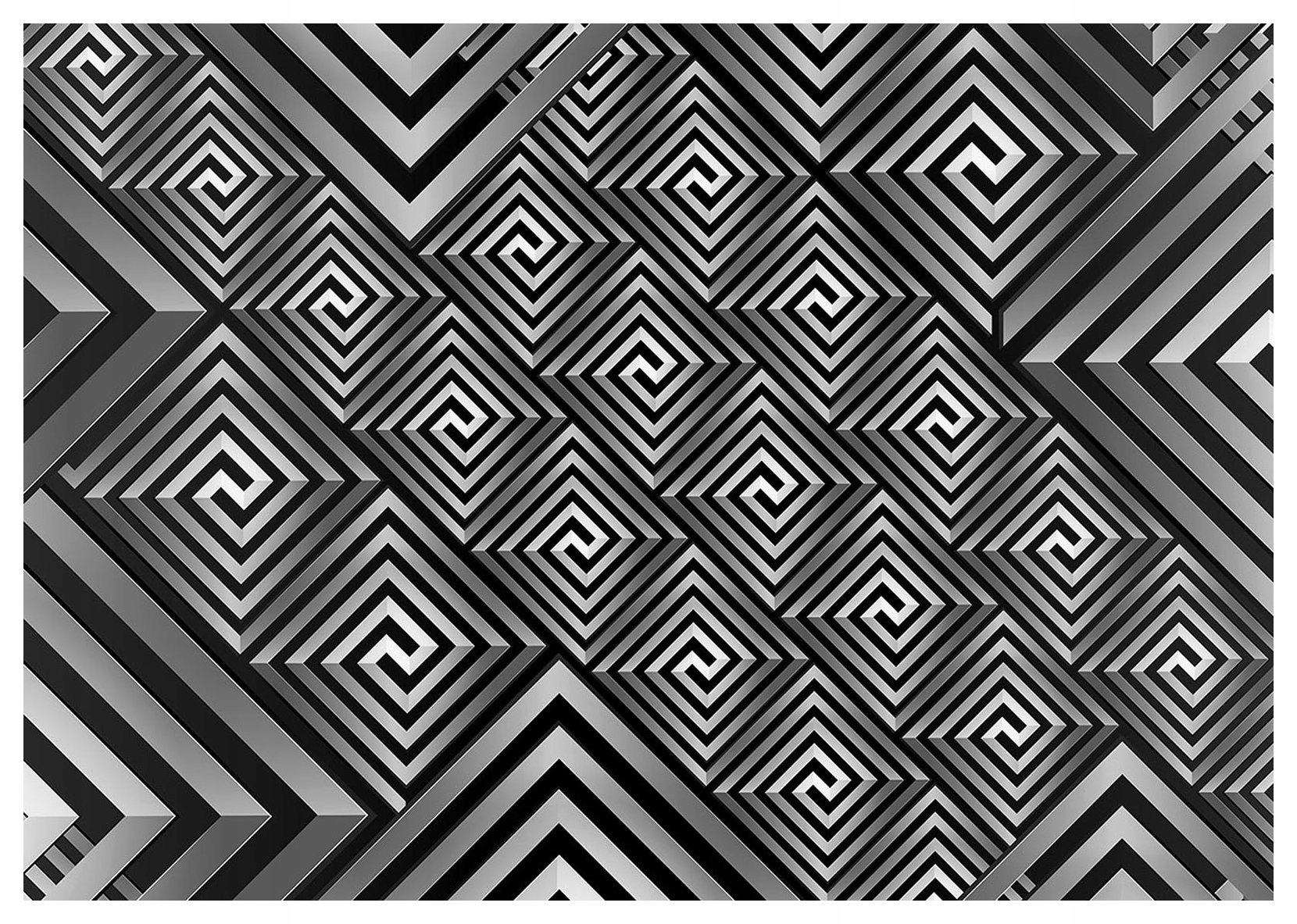 Fototapeta Meander Geometrie Perspektiva Černobílá Rytmus 254x184 lepidlo