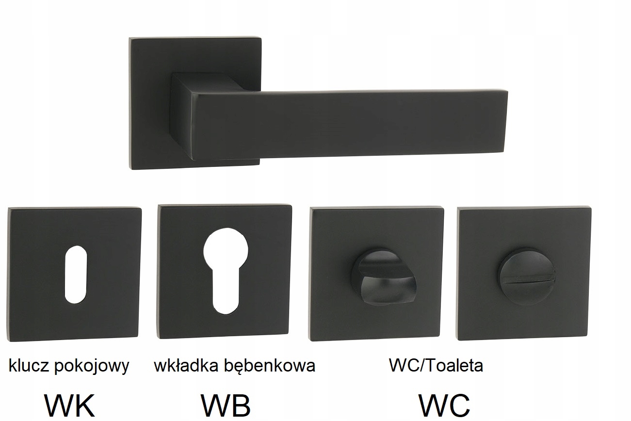 KLAMKA DRZWIOWA CZARNY MAT KOMPLET NOWOCZESNA Kod producenta N926545